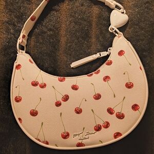 Betsey Johnson Cherry Print White Shoulder Bag